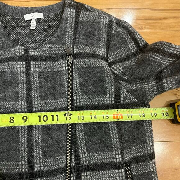 Joie plaid wool jacket M winter jacket workwear office business casual office - Picture 10 of 11